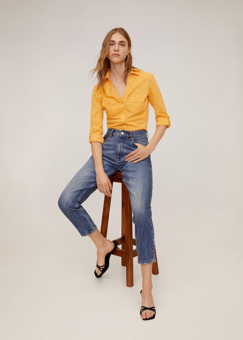 Chest-pocket cotton shirt