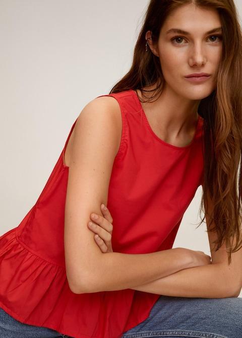 Fluted hem blouse