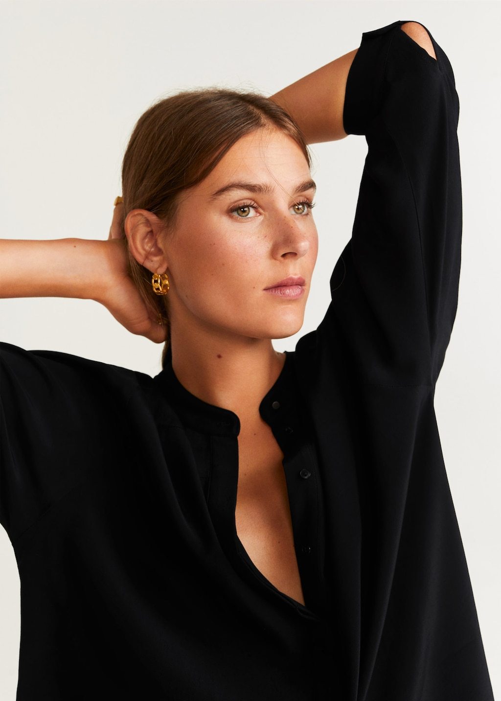 Mao collar shirt