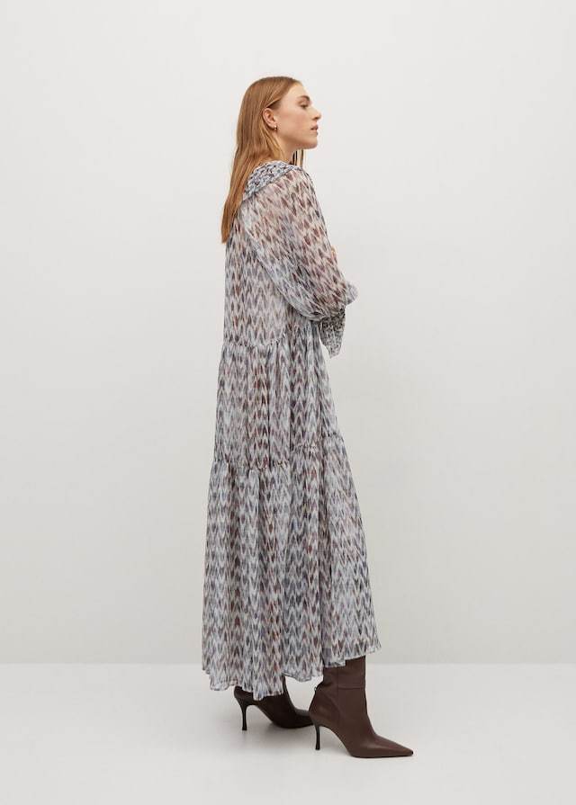 Ruffled printed dress