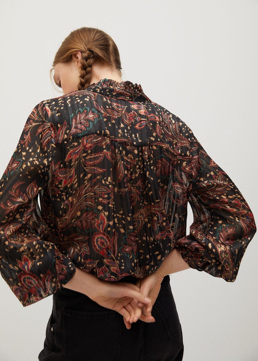 Ruched neck blouse