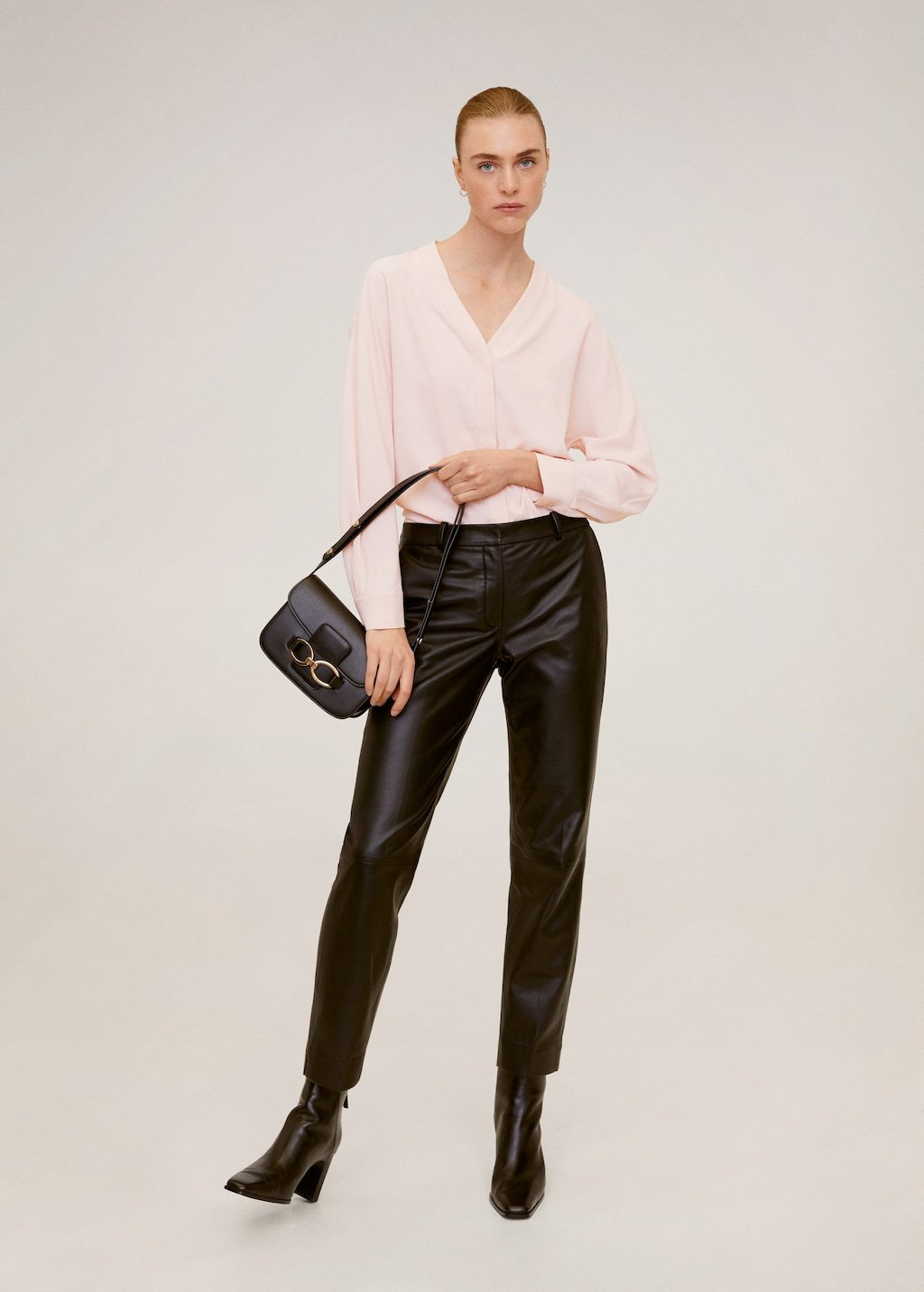 V-neckline blouse