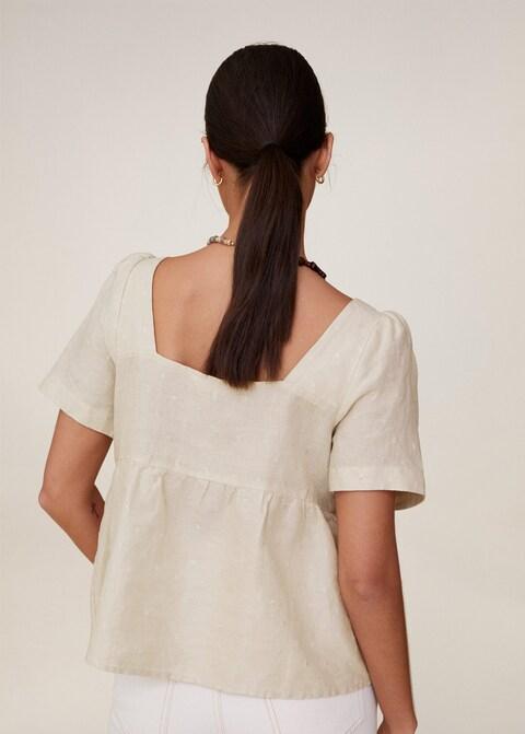 Textured linen blouse
