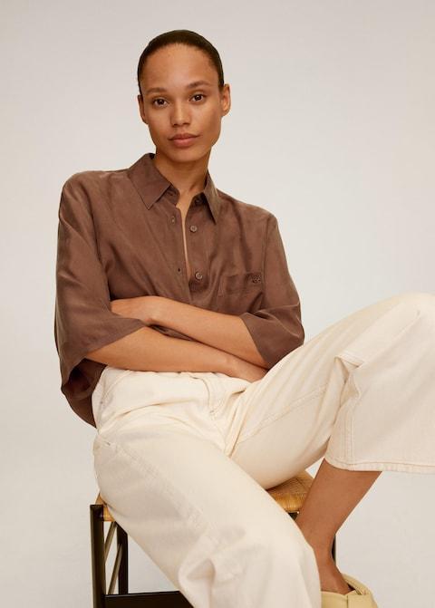 Pocket cupro shirt
