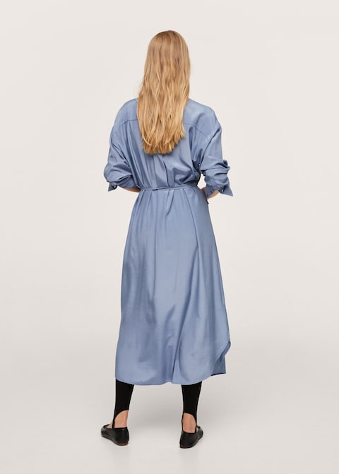 Wrapped satin dress