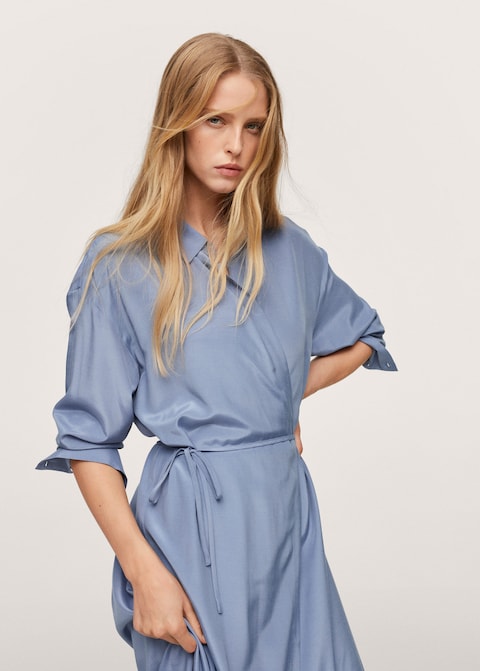 Wrapped satin dress