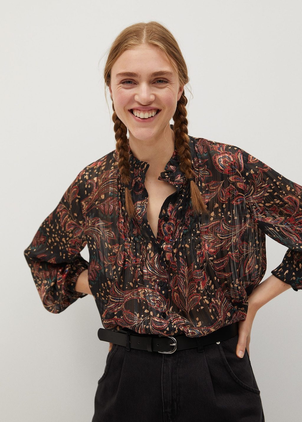 Ruched neck blouse