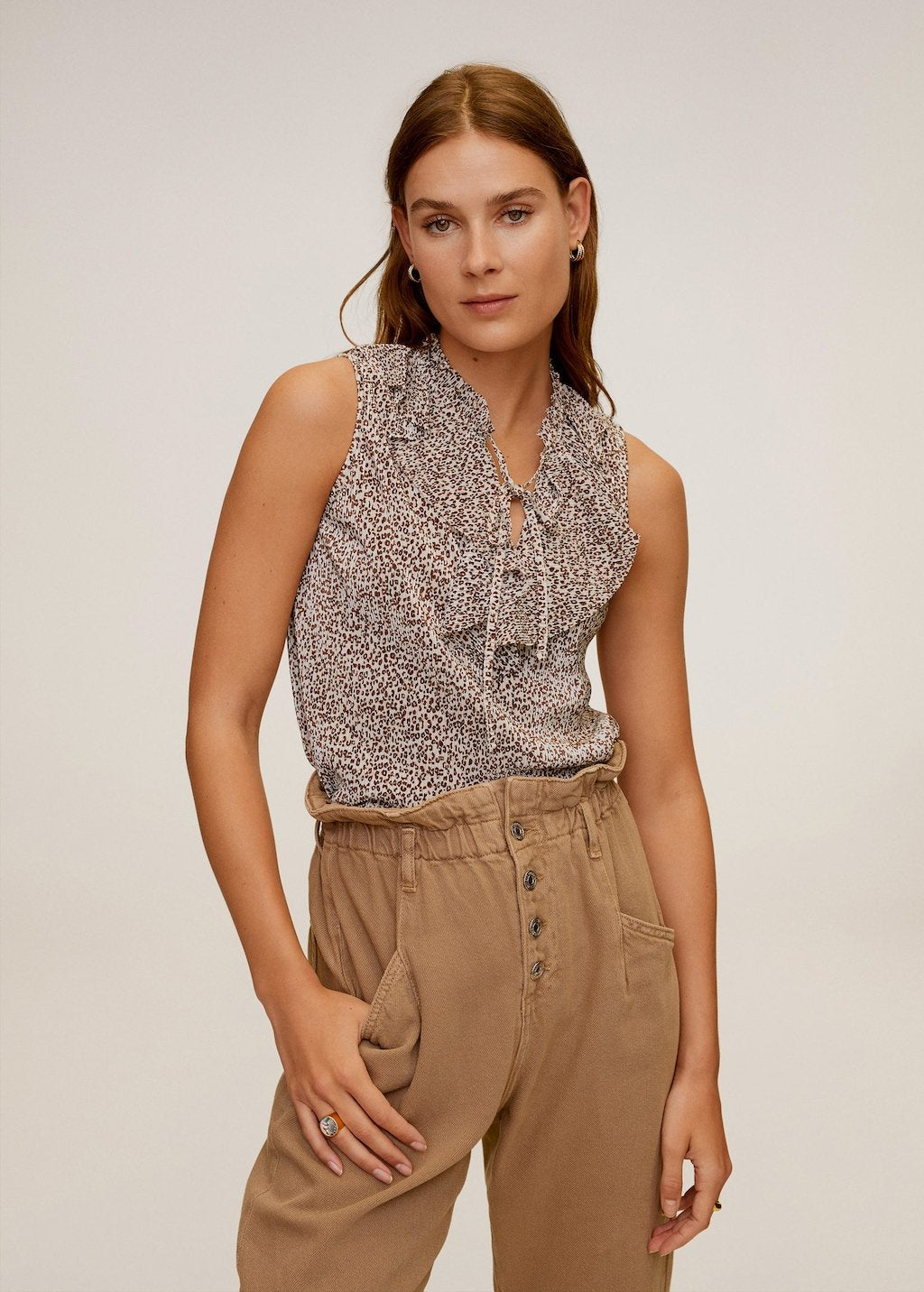 Ruffle pleated top