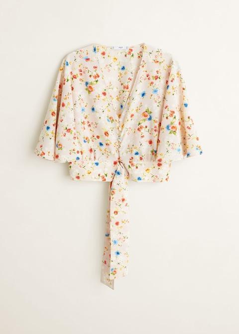 Bow cropped blouse