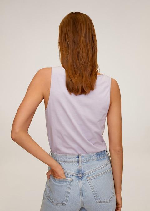 Strap cotton T-shirt