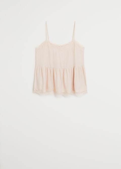 Lace appliqué top