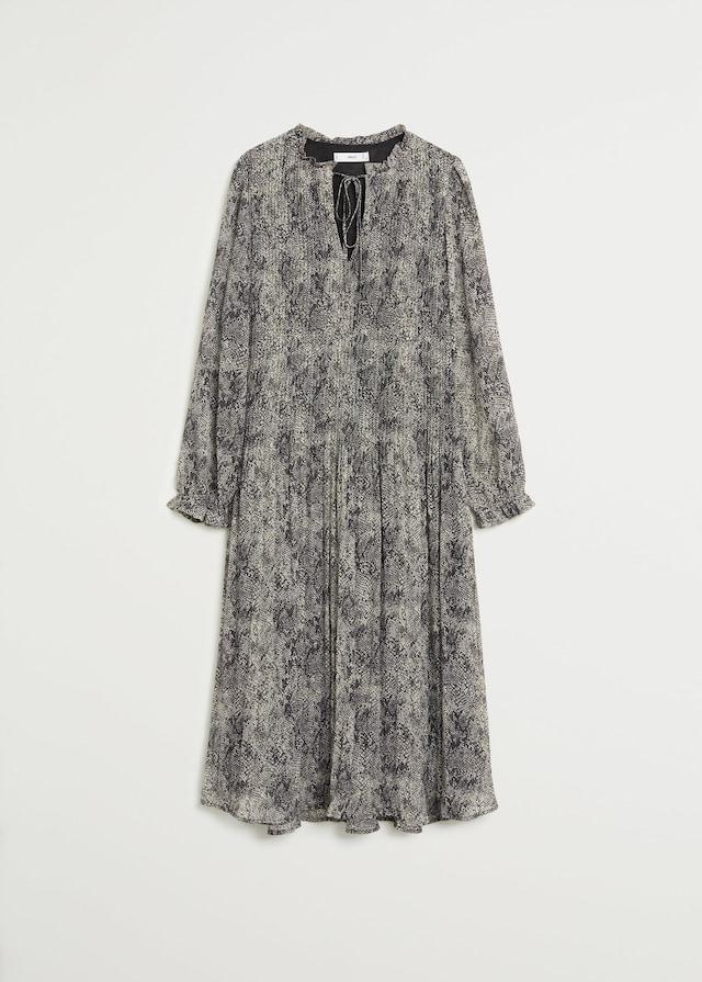 Recycled polyester animal print dress