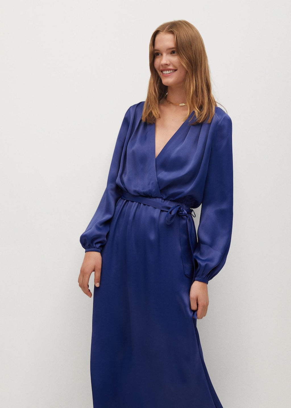 Wrapped satin dress