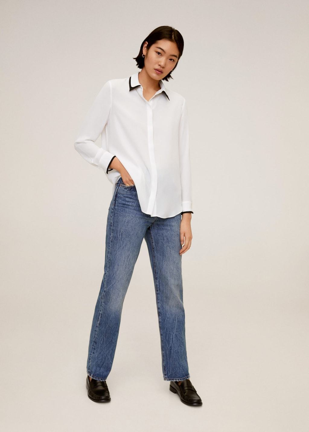 Contrasting finish blouse