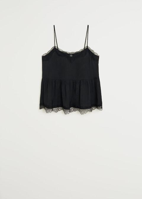 Lace appliqué top