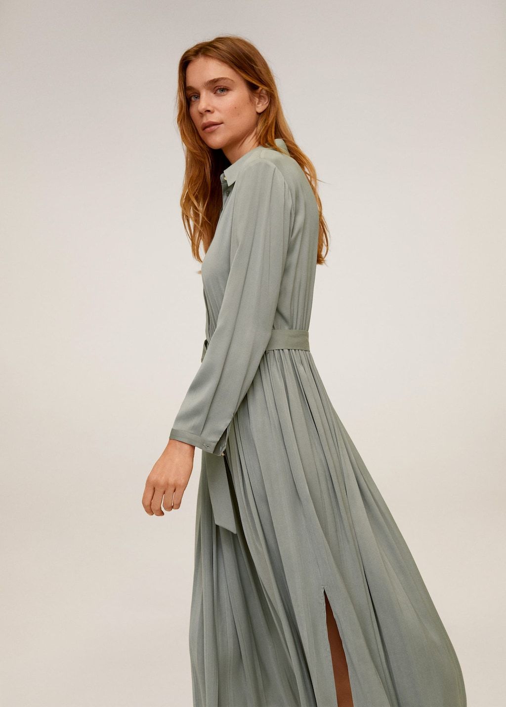 Satin shirt dress