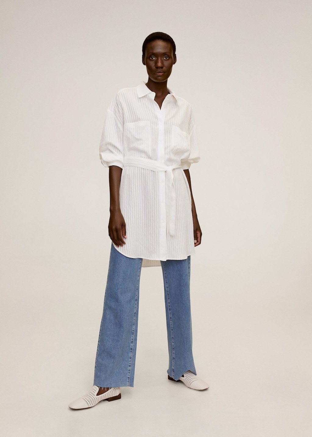 Textured oversize shirt