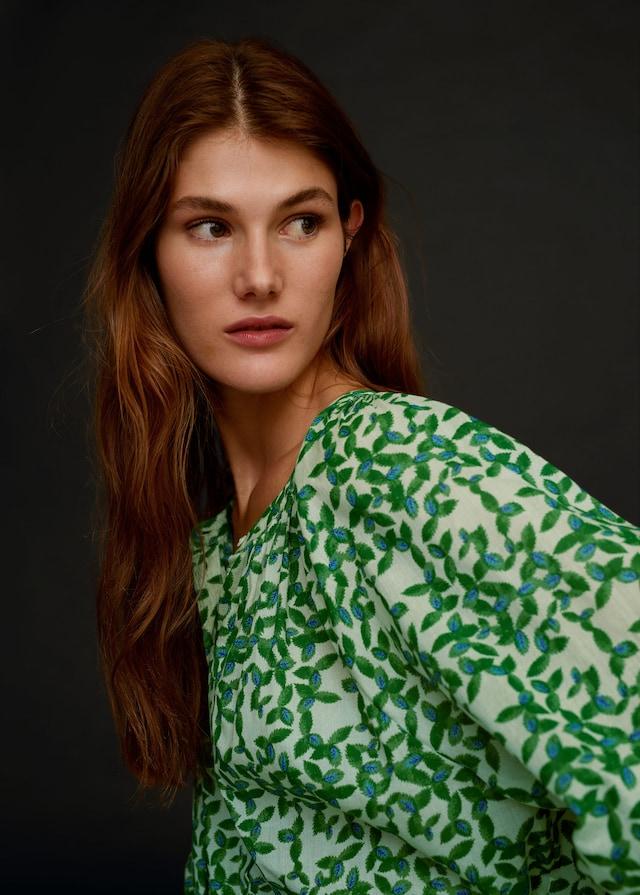 Printed cotton blouse
