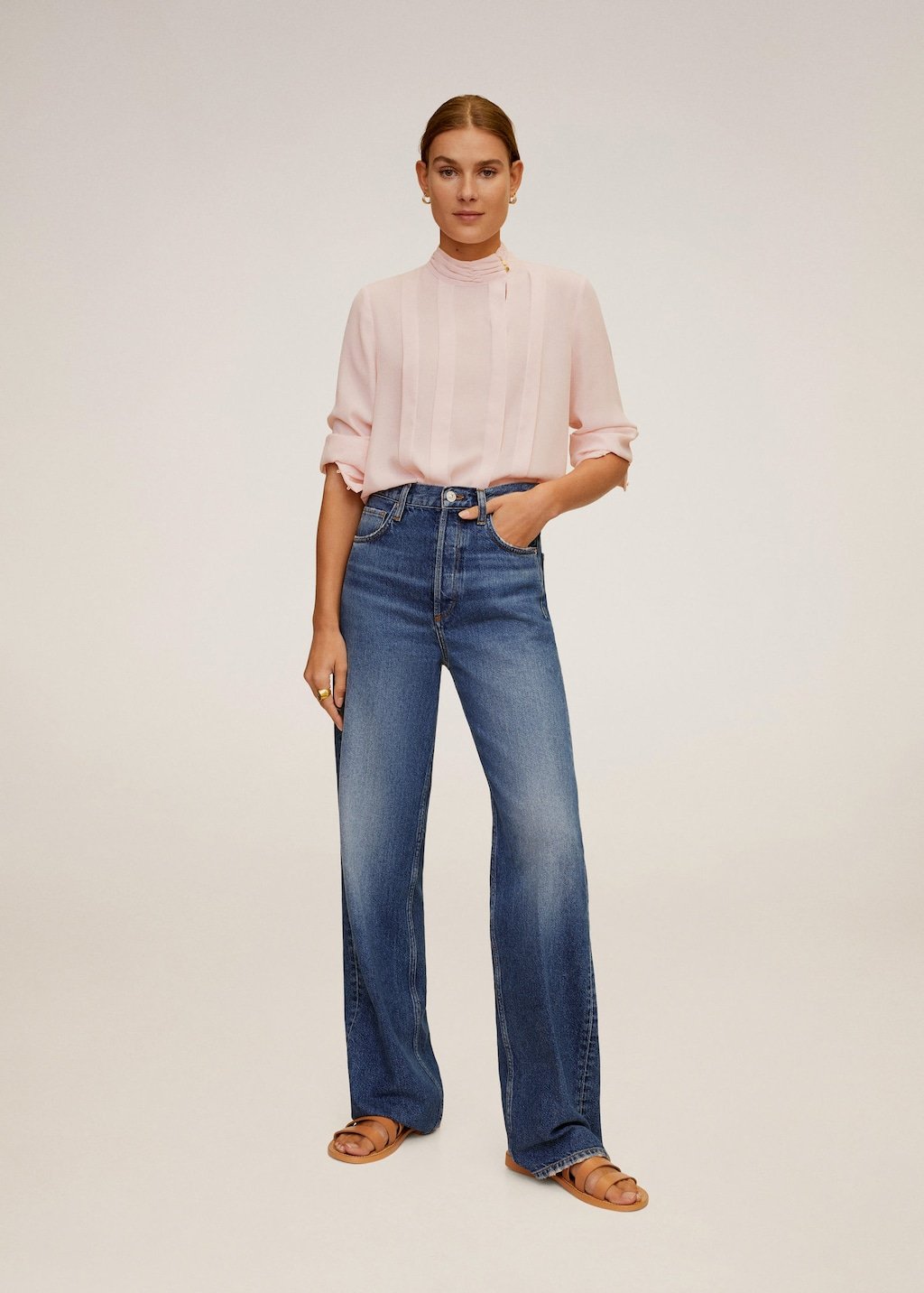 Mao collar blouse