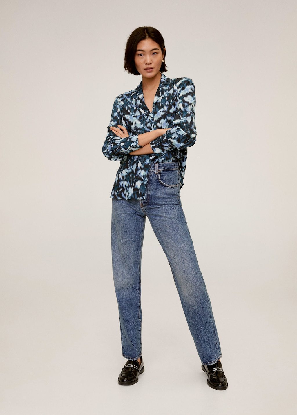Printed flowy shirt