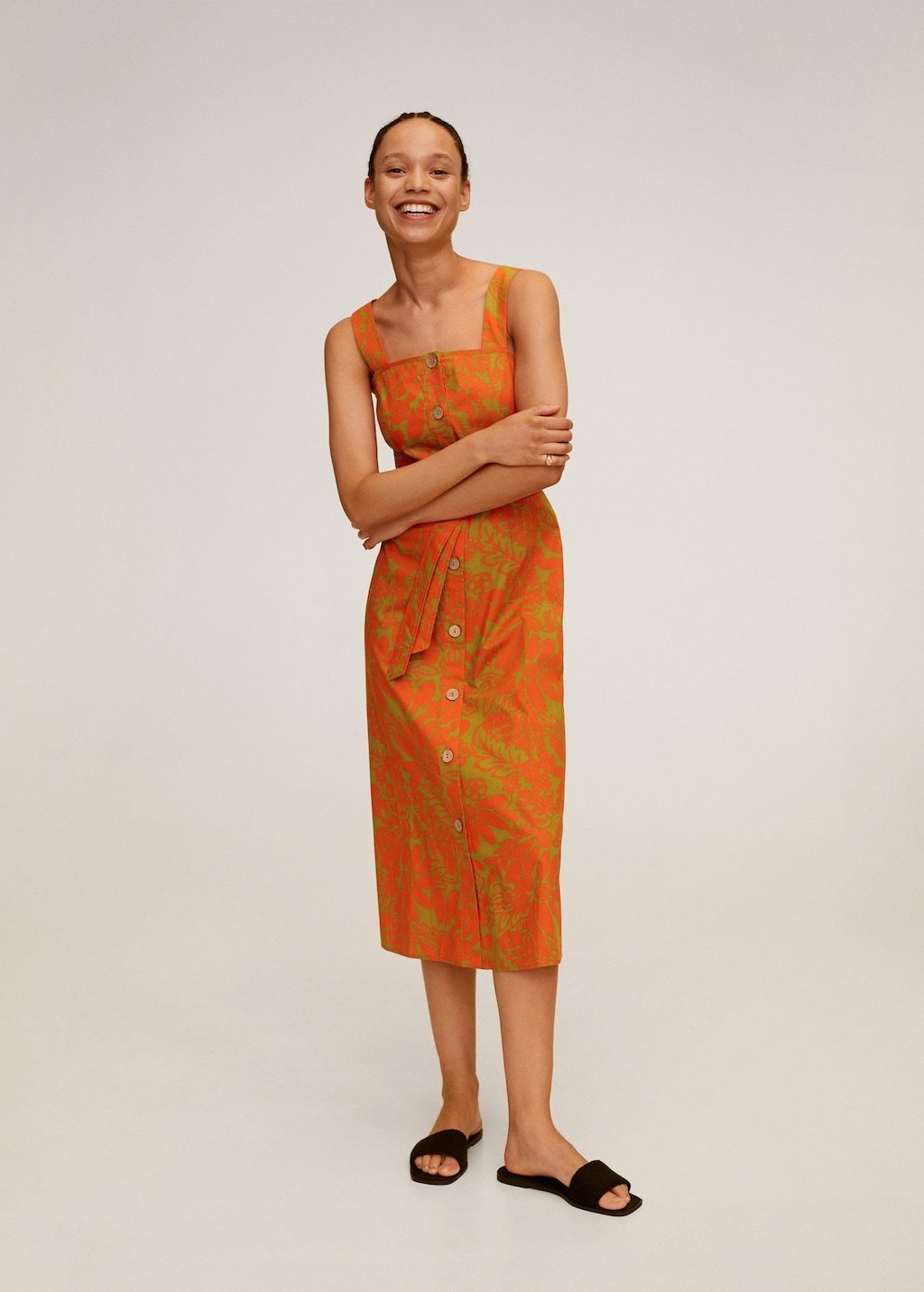 Tropical print dress