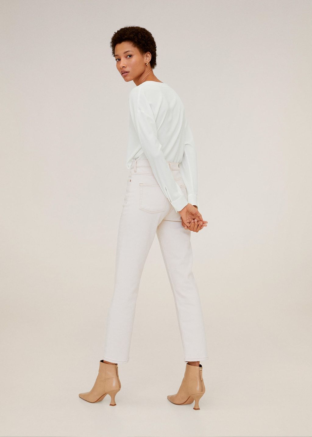 V-neckline blouse