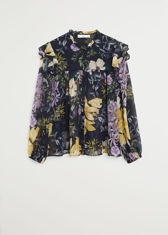 Floral-print flowy blouse