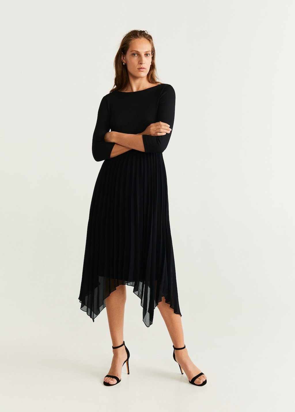 Pleated midi dress