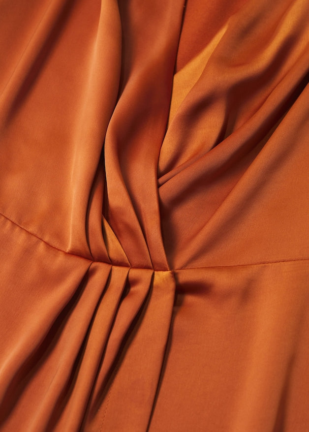 Pleated satin dress
