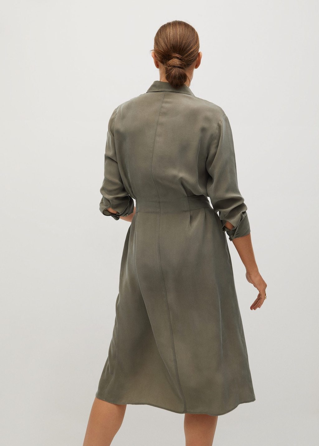 Belted cupro dress