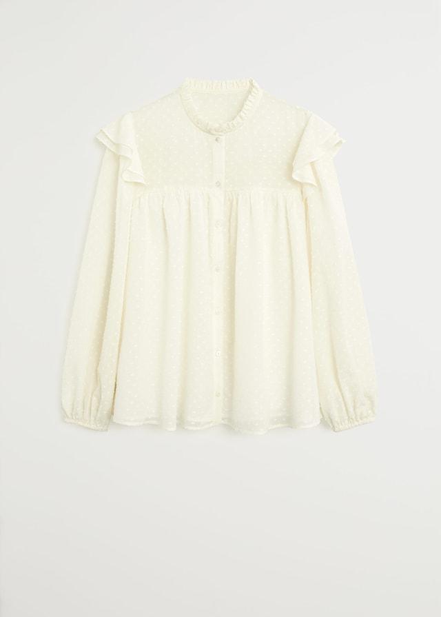 Ruffled embroidered blouse