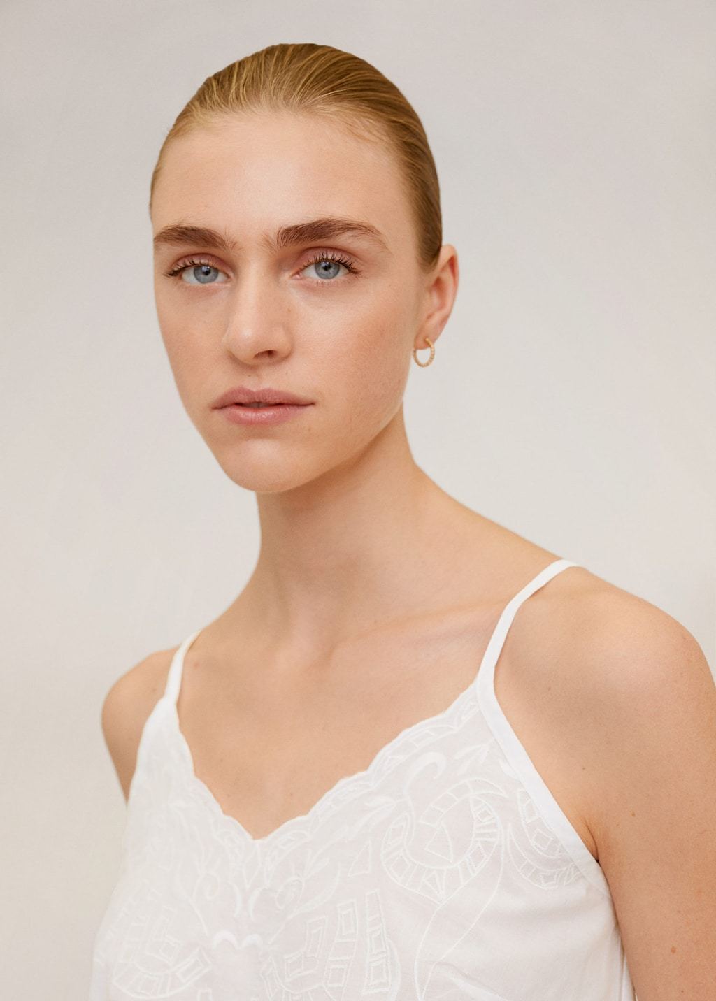 Embroidered cotton top