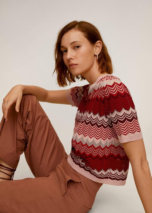 Printed knit top