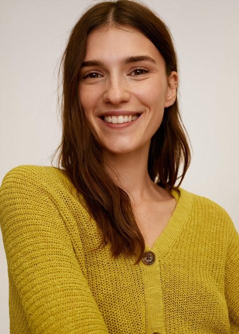 Linen cotton knit cardigan