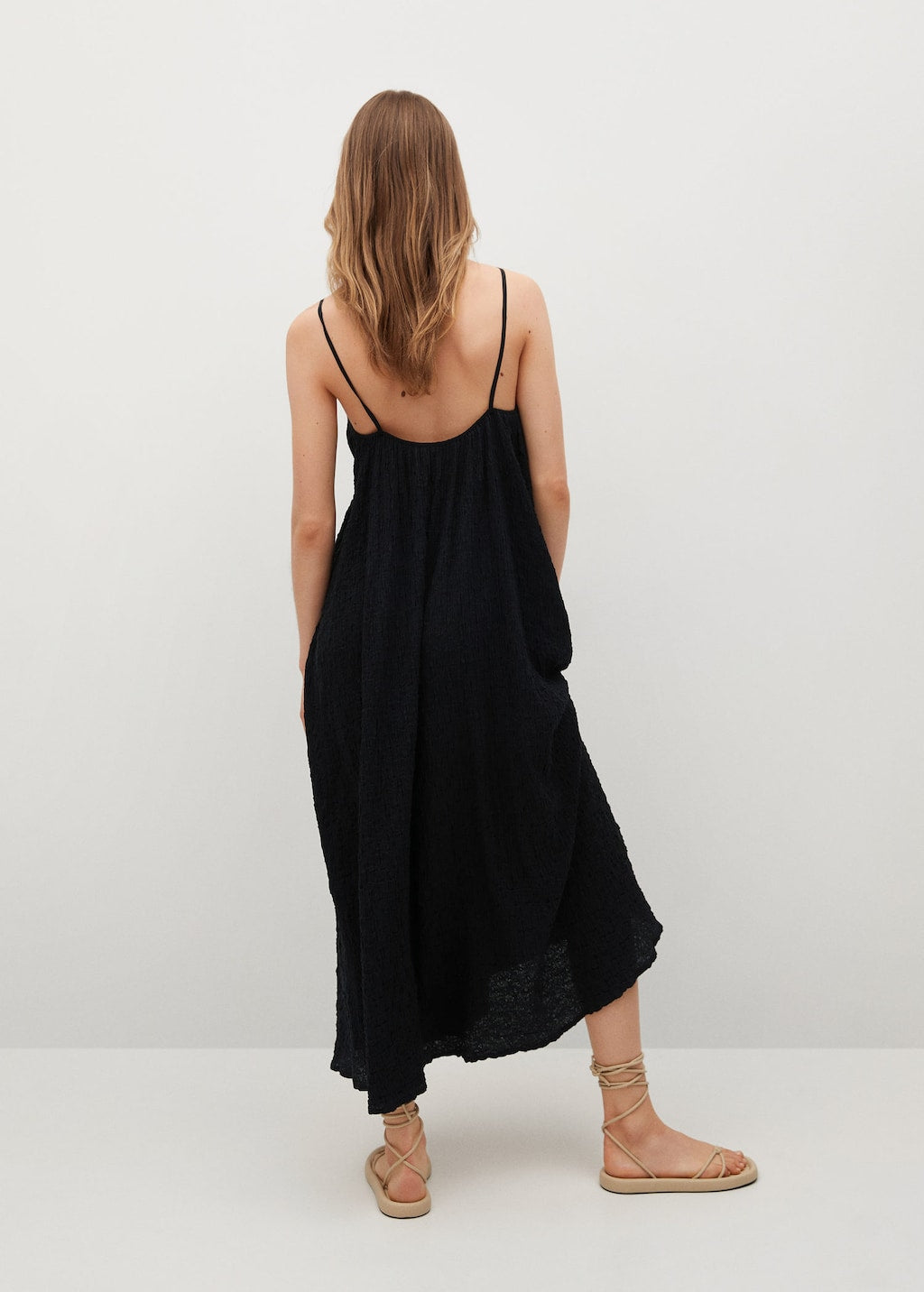 Textured cotton-blend dress