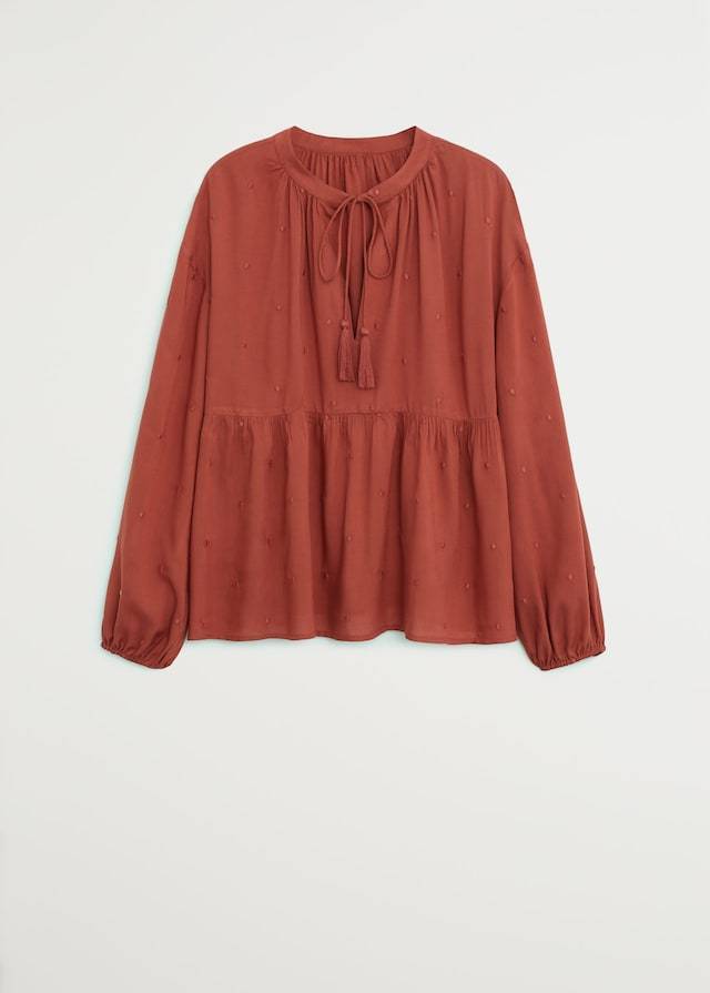 Relief details blouse