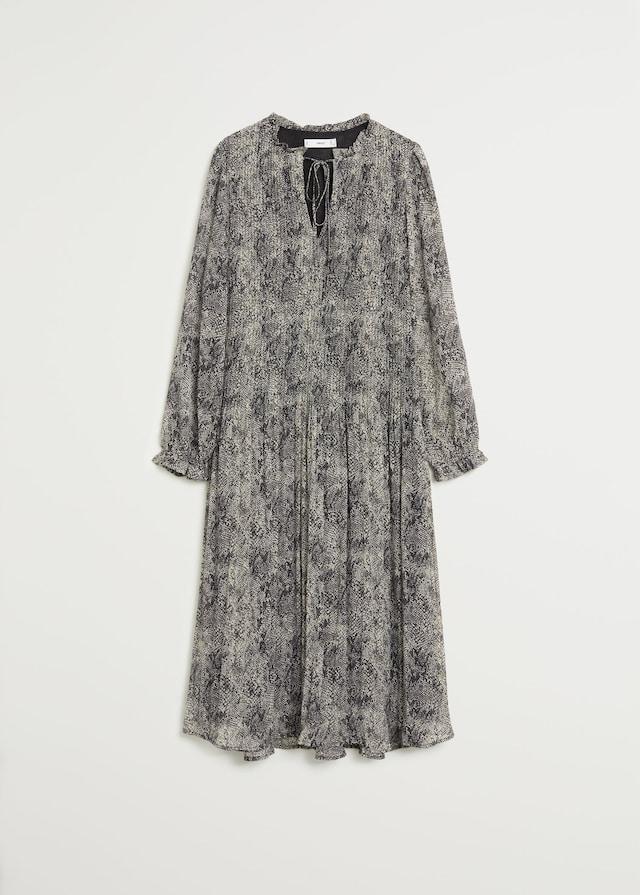 Recycled polyester animal print dress