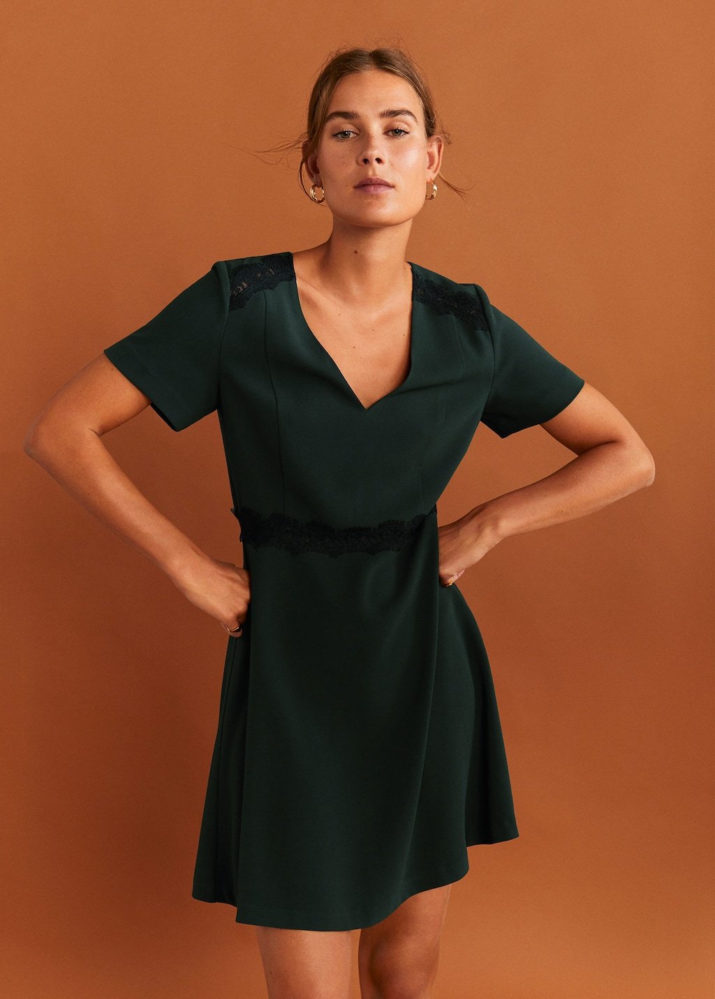 Lace detail dress