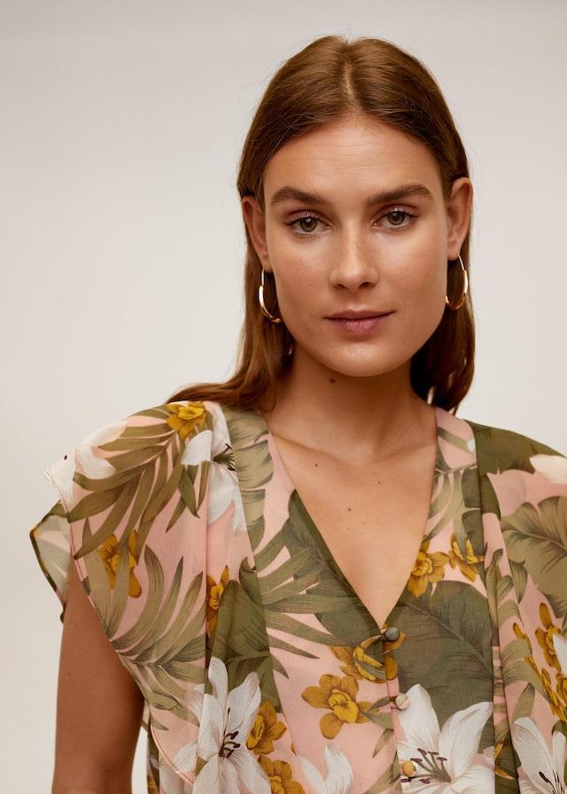 Ruffled floral blouse