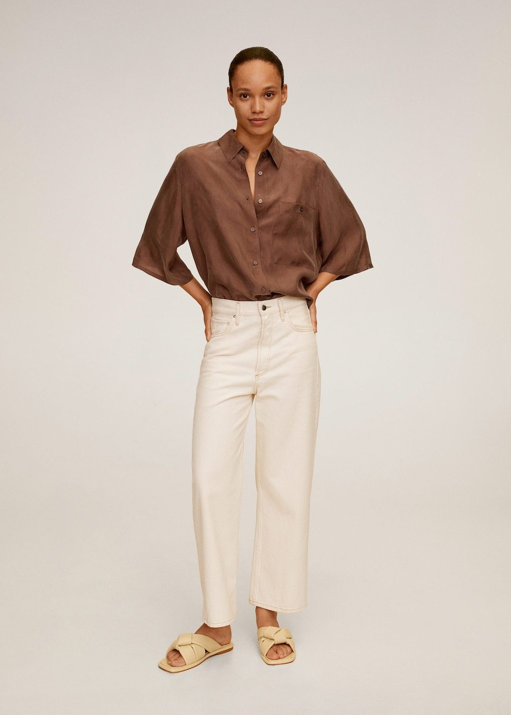 Pocket cupro shirt