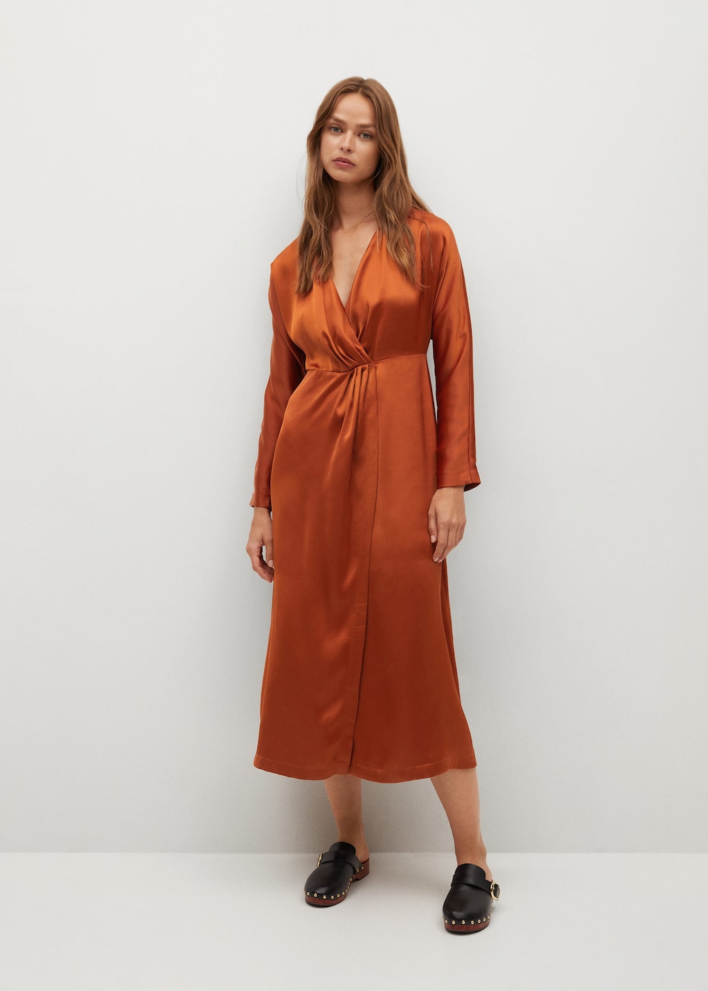 Pleated satin dress