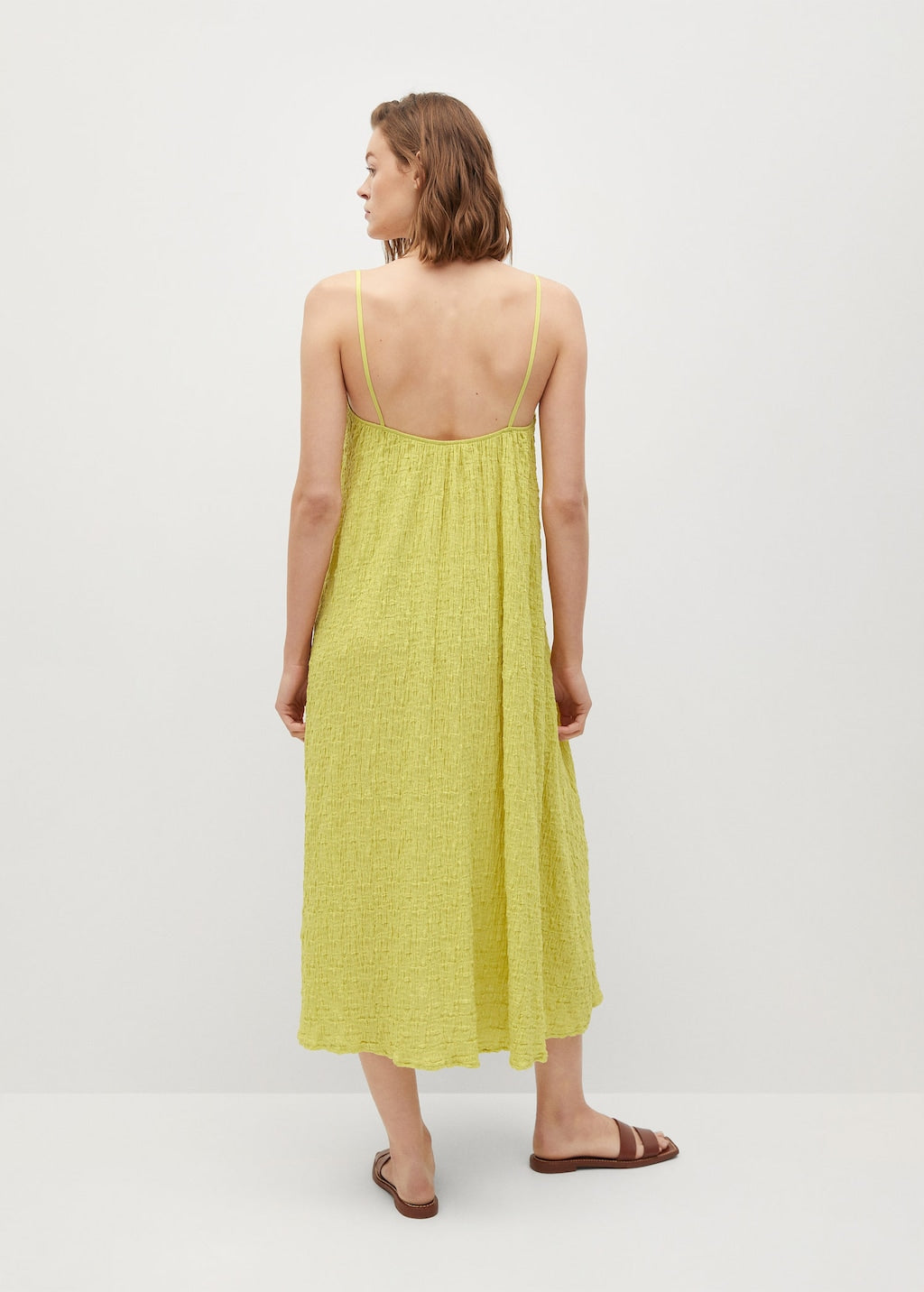 Textured cotton-blend dress