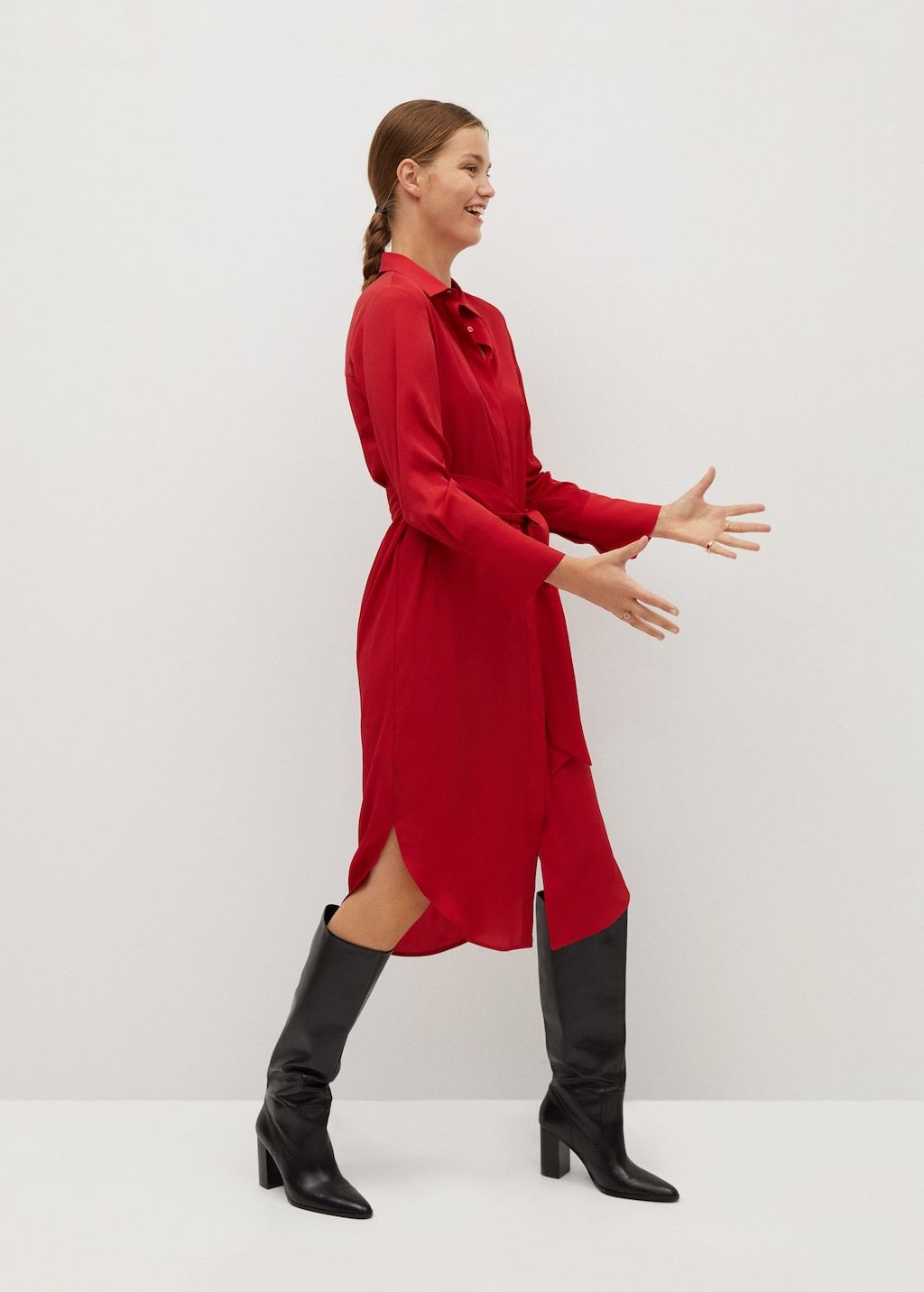 Bow shirt dress