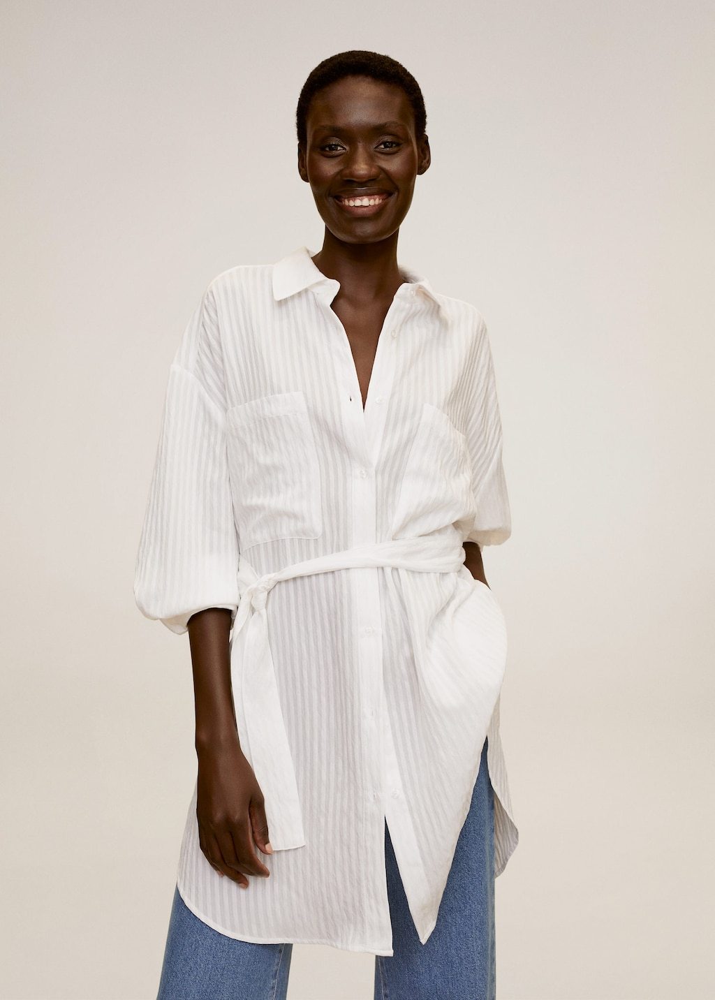 Textured oversize shirt