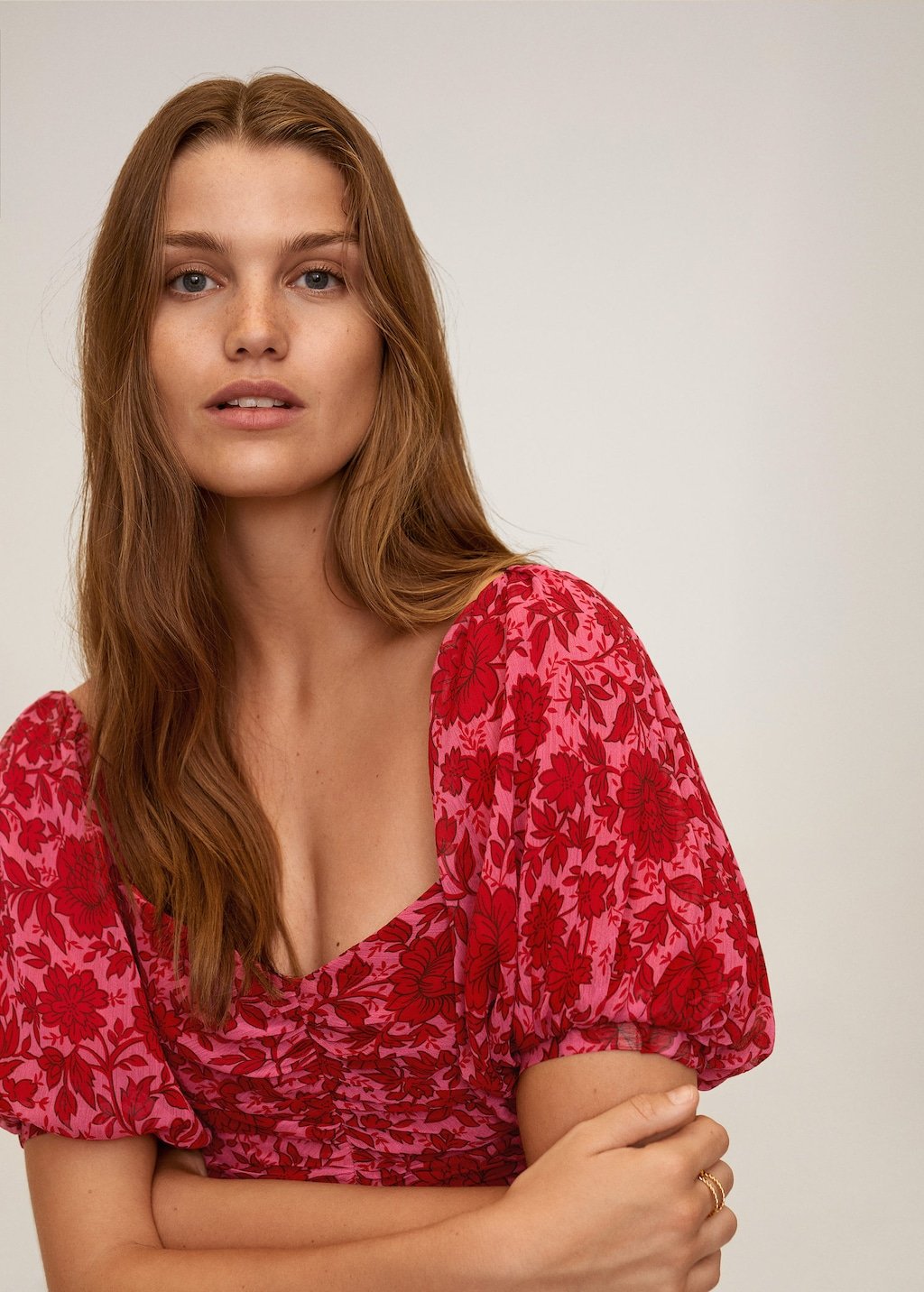 Ruched floral dress