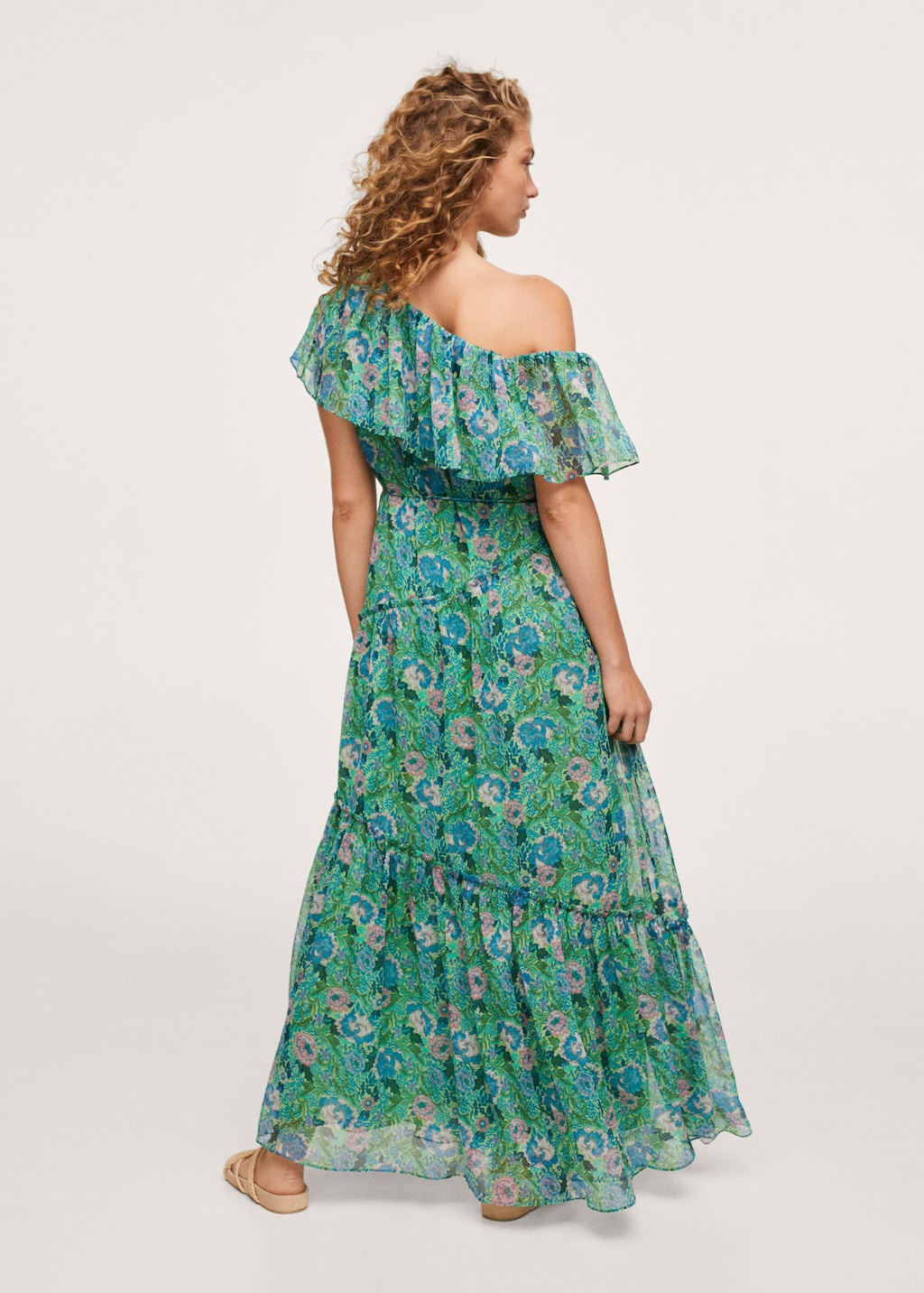 Ruffle printed dress