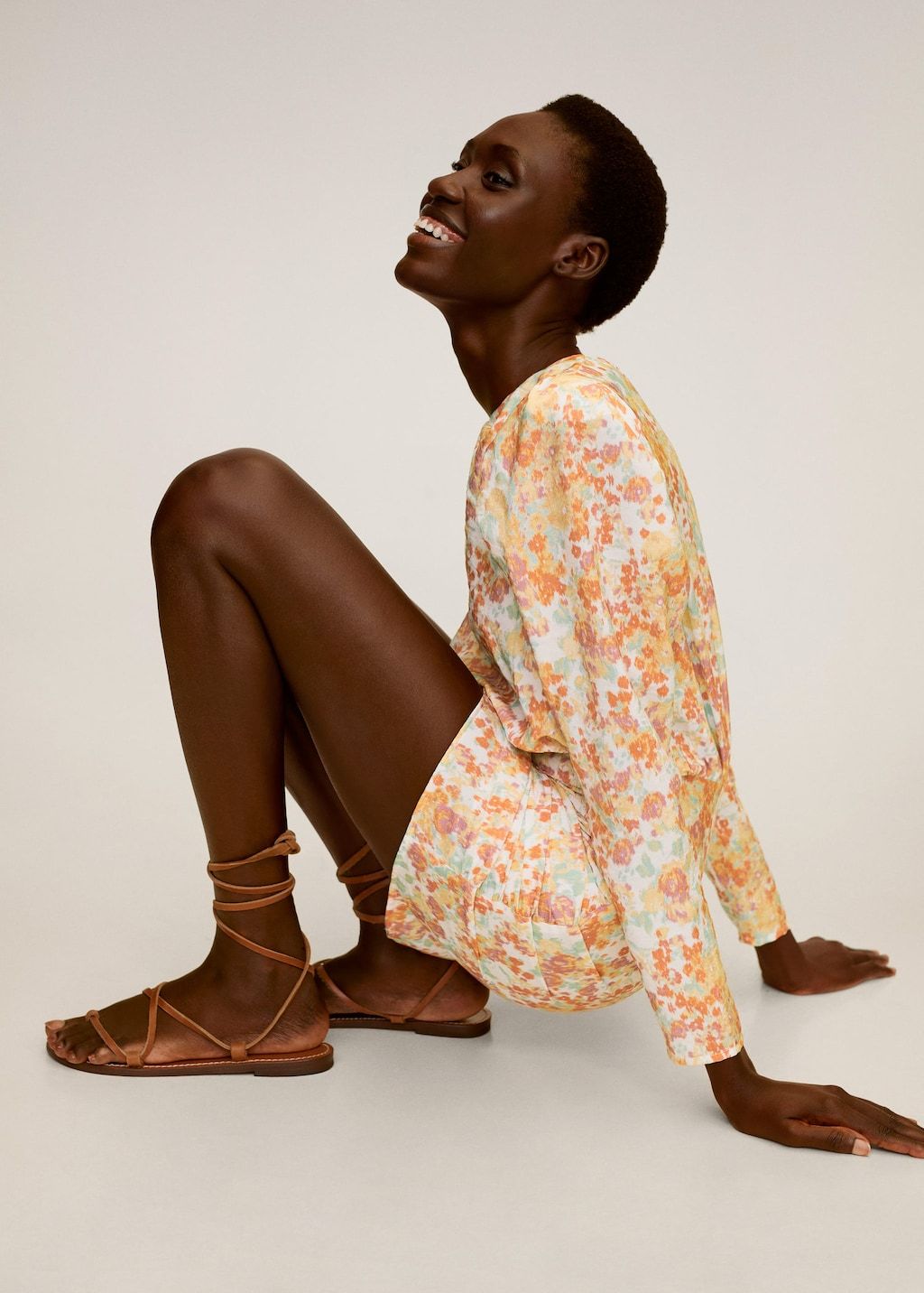Ruched floral dress