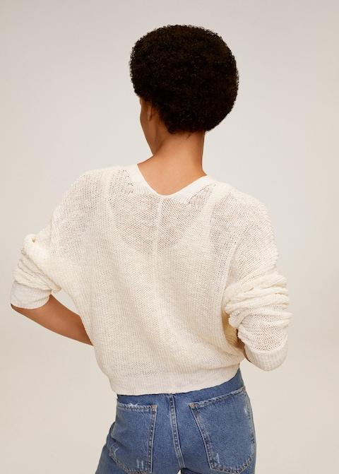 Linen cotton knit cardigan