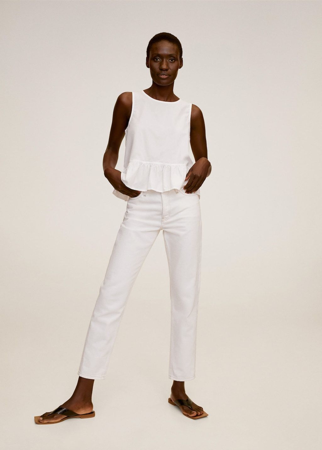Fluted hem blouse