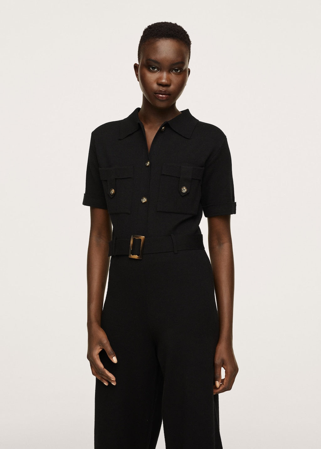 Belt long jumpsuit